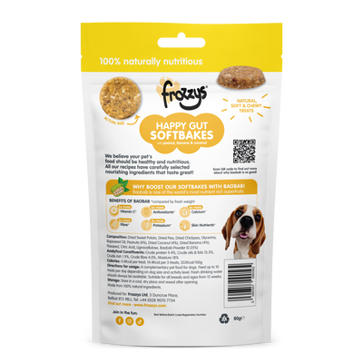 Frozzys Happy Gut BAOBAB Peanut  Banana & Coconut Flavour