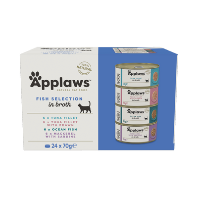 Applaws Cat Tin MP Fish Selection in Broth (24x70g)