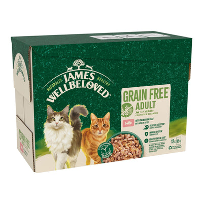 James Wellbeloved Grain Free Adult with Slmn in Jelly Pouch 12 x 85g
