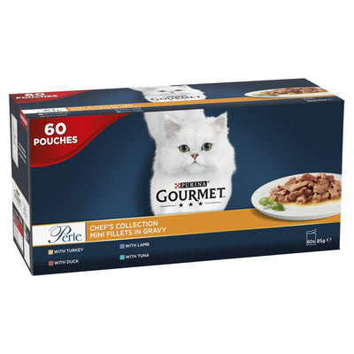 Gourmet Perle Chef's Collection in Gravy Wet Cat Food 60x85g