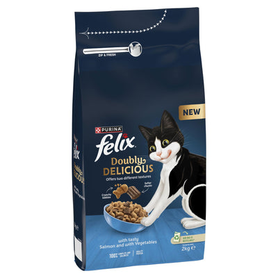 Felix Doubly Delicious Salmon & Vegetables Dry Cat Food 2kg