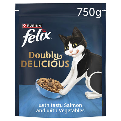 Felix Doubly Delicious Salmon & Vegetables Dry Cat Food 750g