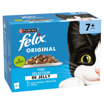 Felix Original Senior 7+ Fish Selection in Jelly Wet Cat Food 12x85g