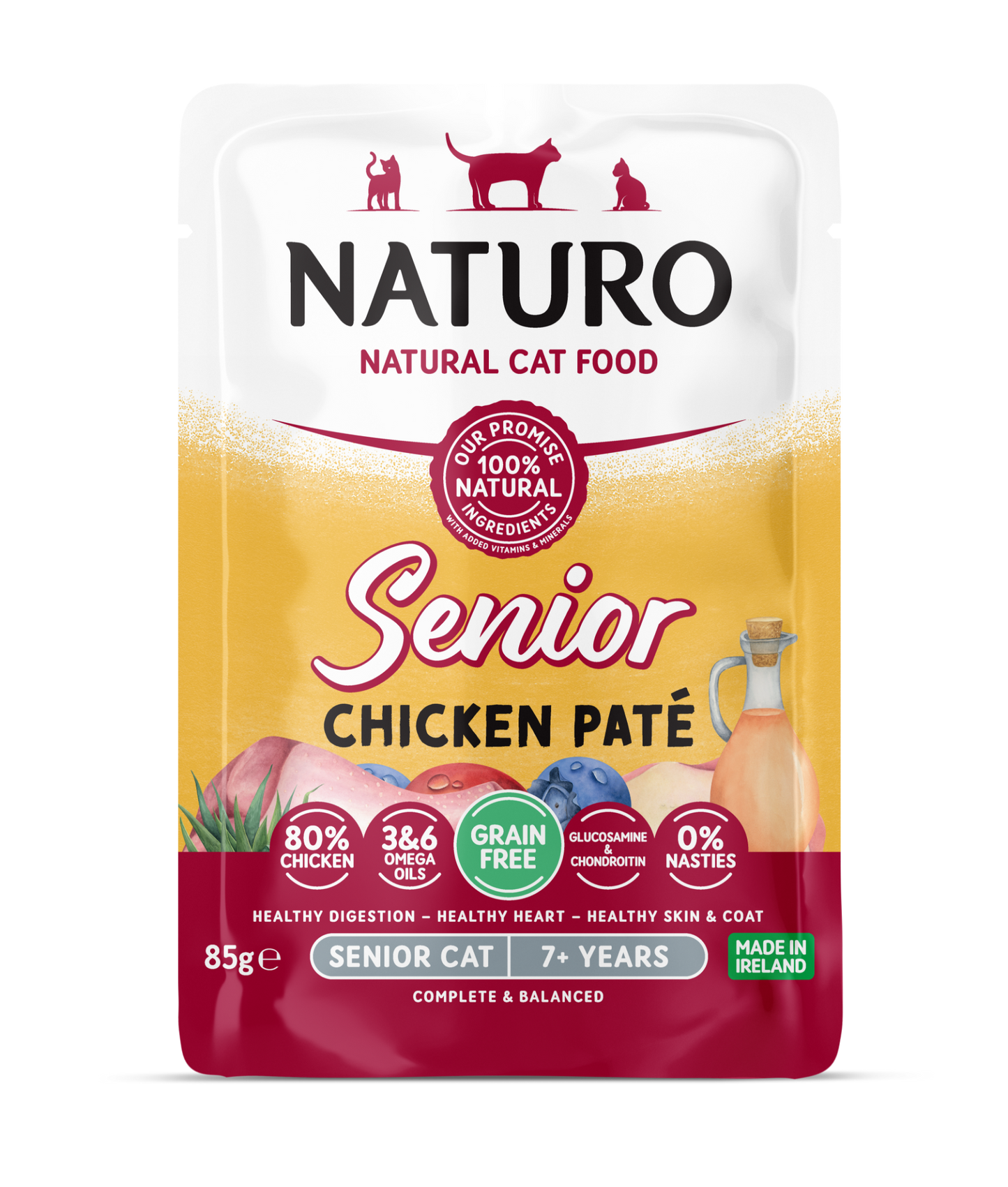 Naturo Cat Senior Chicken Paté Pouch 85g