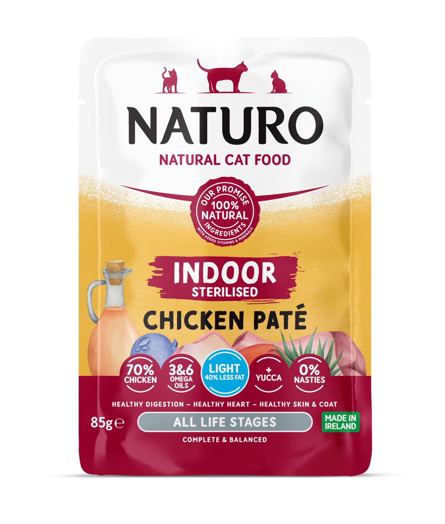 Naturo Cat Sterilised Chicken Paté Pouch 85g