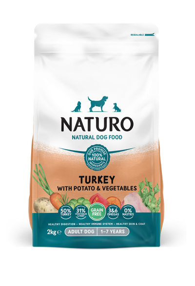 Naturo Turkey with Potato & Vegetables Dry Dog Food - 2kg
