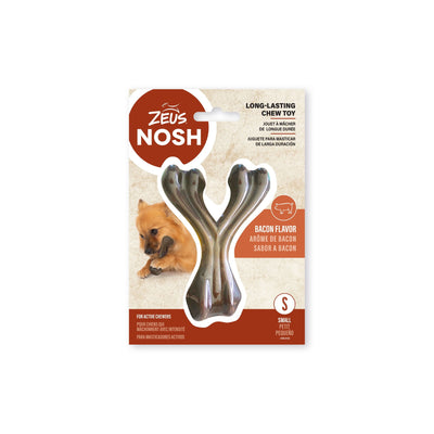 Zeus Nosh Strong Chew Bone Bacon Flavour Wishbone Small