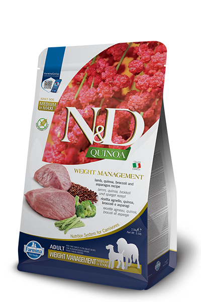 N&D Quinoa Dog Weight Management Lamb & Broccoli Adult Med/Maxi 2.5 Kg