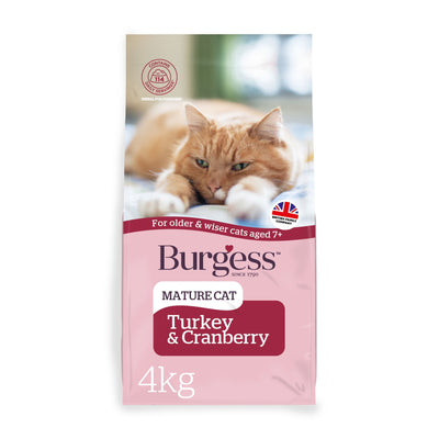 Burgess Mature with Turkey & Cranberry Dry Food For Cats 4kg