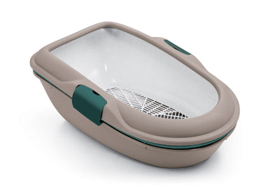 Stefanplast Furba Chic Open Litter Tray - Grey/Green