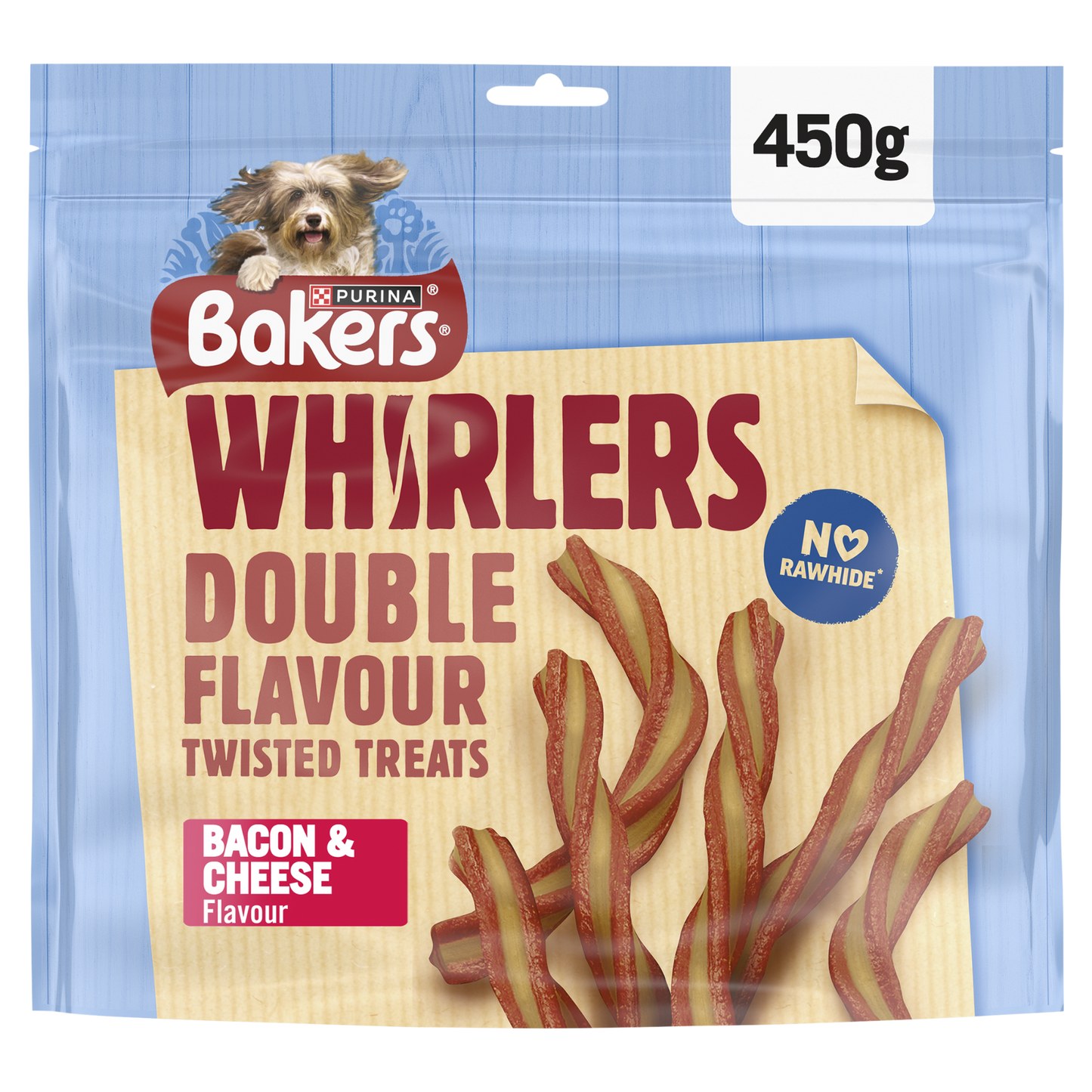 Bakers Dog Treats Bacon & Cheese Flavour Whirlers 450g