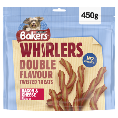 Bakers Dog Treats Bacon & Cheese Flavour Whirlers 450g