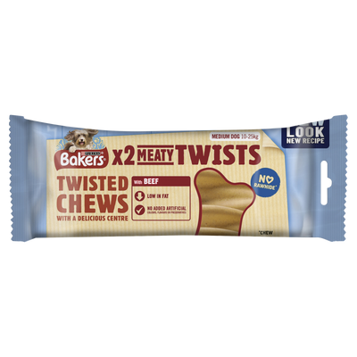 Bakers Meaty Twist Medium Dog Treats 180g
