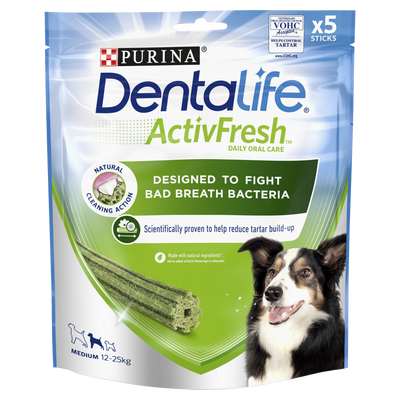 DENTALIFE ActivFresh Medium Dog Treat Dental Stick 5 Sticks