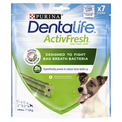 DENTALIFE ActivFresh Small Dog Treat Dental Stick 7 Sticks