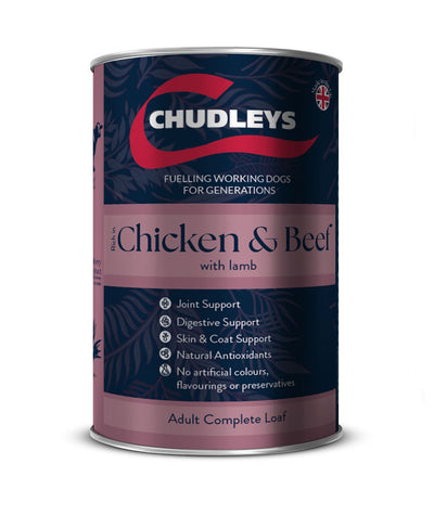 Chudleys Adult - Rich in Chicken & Beef with Lamb 395g