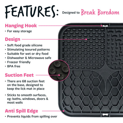 Lick Mat (Euro Hanger) in SRP Black