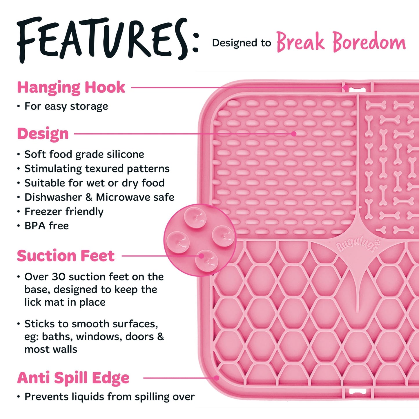 Lick Mat (Euro Hanger) in SRP Pink
