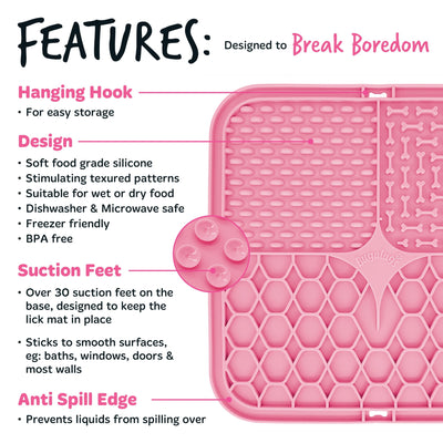 Lick Mat (Euro Hanger) in SRP Pink