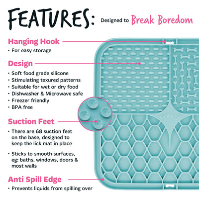 Lick Mat (Euro Hanger) in SRP Blue