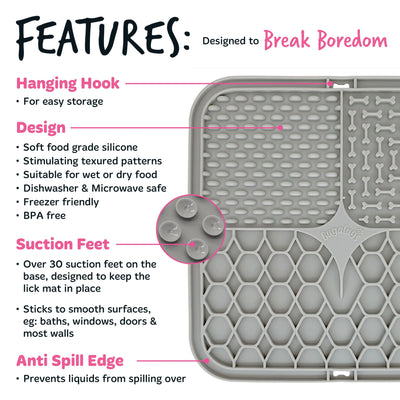 Lick Mat (Euro Hanger) in SRP Grey