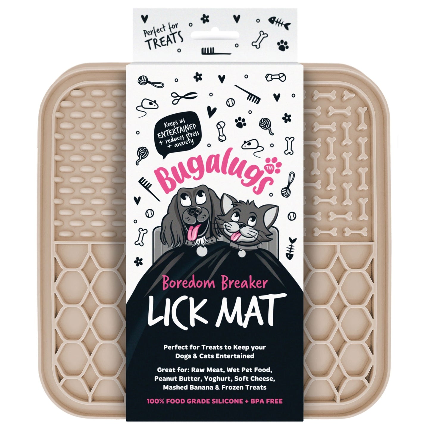 Lick Mat (Euro Hanger) in SRP Beige