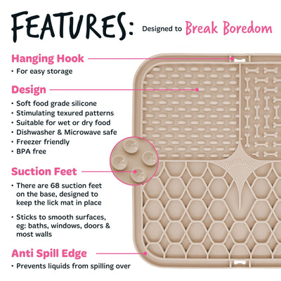 Lick Mat (Euro Hanger) in SRP Beige