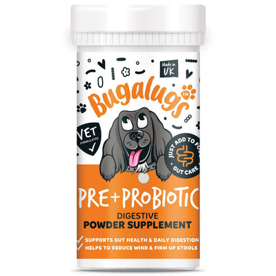 Pre & Probiotic Digestive Powder Supplement 80g Pot with spoon