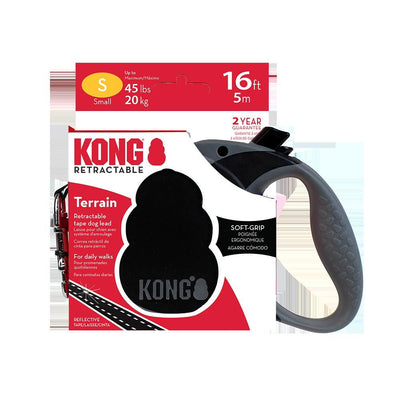 KONG Terrain Retractable Black Small Up To 20kg 5m