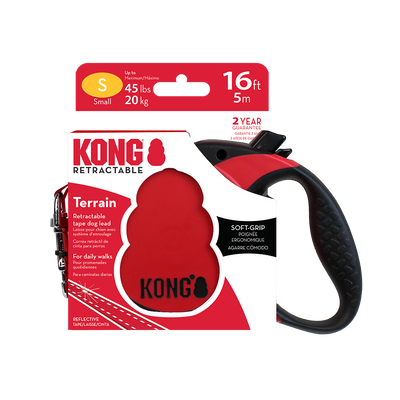 KONG Terrain Retractable Red Small Up To 20kg 5m
