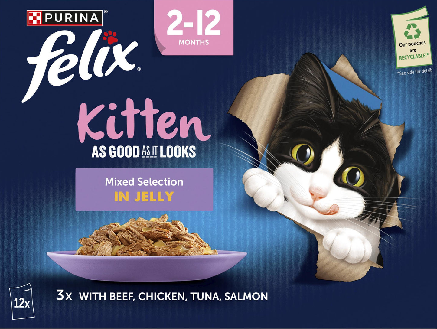 Felix AGAIL Kitten Beef in Jelly (12x85g)