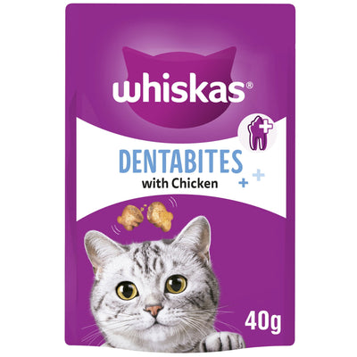 WHISKAS Dentabites Cat Treats with Chicken 40g