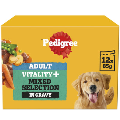 PEDIGREE Vitality plus Adult Dog Pouches Mixed Selection in Gravy 12x85g