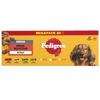 PEDIGREE Senior Dog Pouches Mixed Selection in Jelly 40x100g