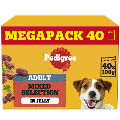 PEDIGREE Adult Dog Pouches Mixed Selection in Jelly 40x100g Mega Pack