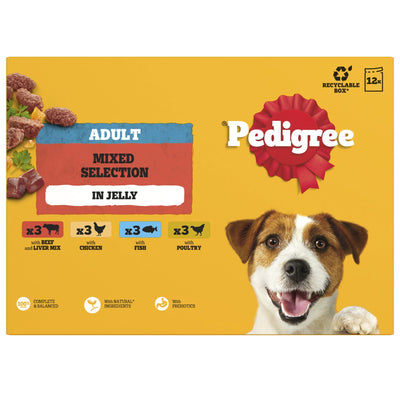 PEDIGREE Adult Dog Pouches Mixed Selection in Jelly 12x100g