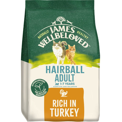 James Wellbeloved Dry Cat Hairball Adult Turkey 4kg