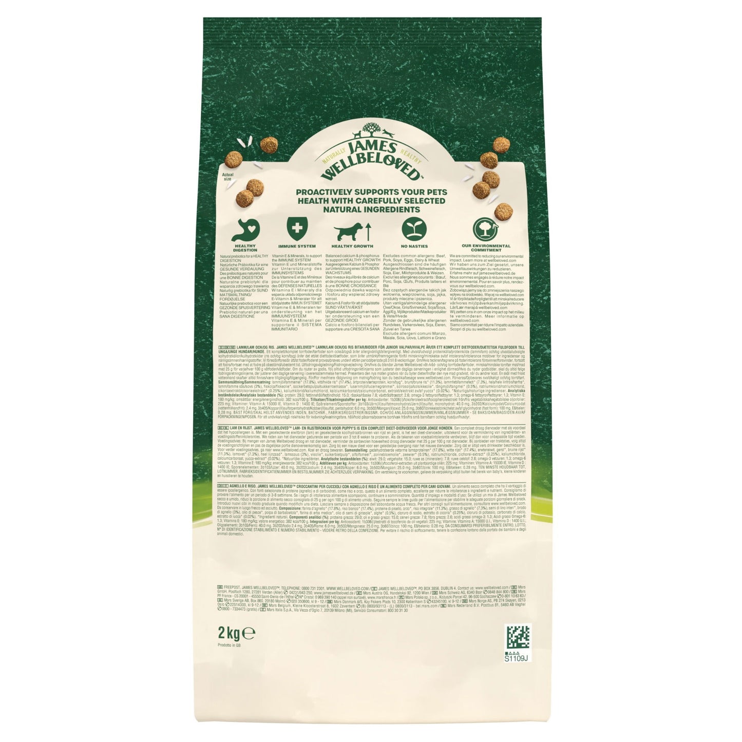 James Wellbeloved Dry Dog Puppy Lamb & Rice 2kg