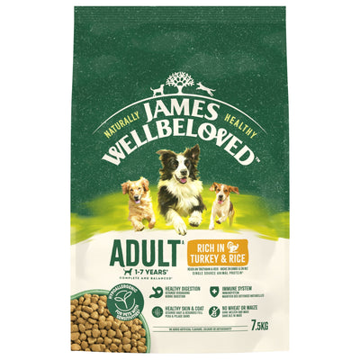 James Wellbeloved Dry Dog Adult Turkey & Rice 7.5kg