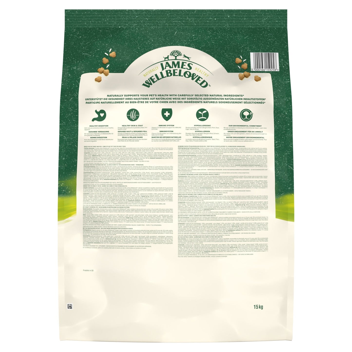 James Wellbeloved Dry Dog Adult Turkey & Rice 15kg