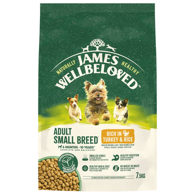 James Wellbeloved Dry Dog Adult Small Breed Turkey & Rice 7.5kg