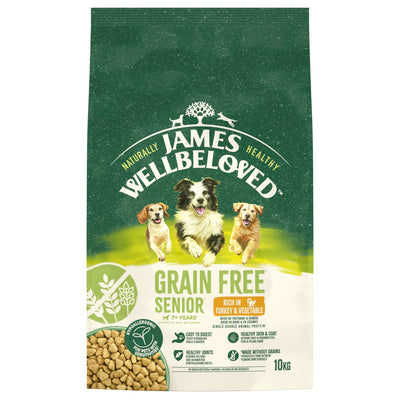 James Wellbeloved Dry Dog Grain Free Senior Turkey & Veg 10kg