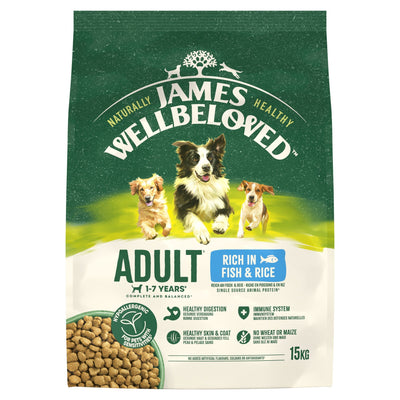 James Wellbeloved Dry Dog Adult Fish & Rice 15kg