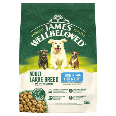 James Wellbeloved Dry Dog Adult Large Breed Fish & Rice 15kg