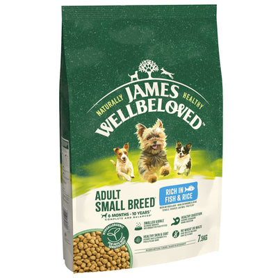 James Wellbeloved Dry Dog Adult Small Breed Fish & Rice 7.5kg