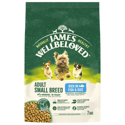 James Wellbeloved Dry Dog Adult Small Breed Fish & Rice 7.5kg