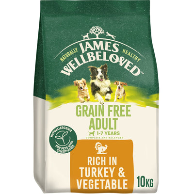 James Wellbeloved Dry Dog Grain Free Adult Turkey & Veg 10kg