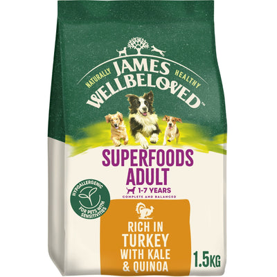James Wellbeloved Dry Dog Superfoods Adult Turkey with Kale & Quinoa 1.5kg