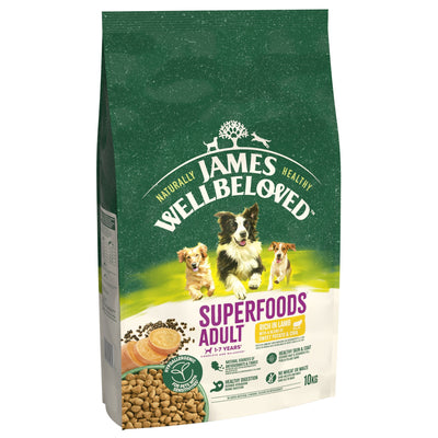James Wellbeloved Dry Dog Superfoods Adult Lamb with Sweet Potato & Chia 10kg