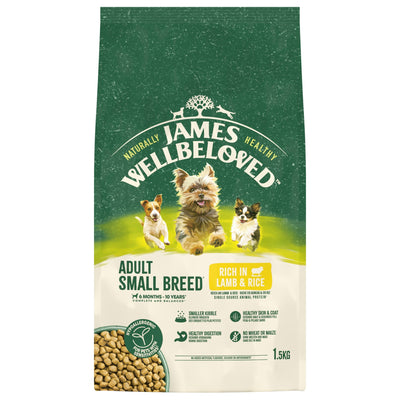 James Wellbeloved Dry Dog Adult Small Breed Lamb & Rice 1.5kg